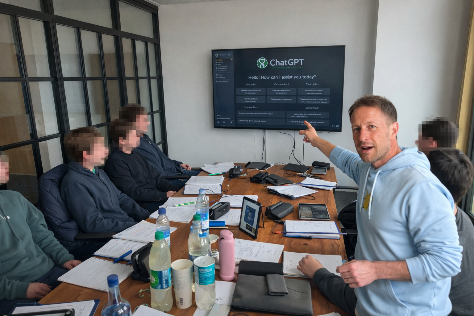 Niklas erklärt ChatGPT in einem Workshop